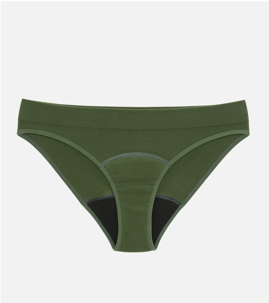 Seamless Ribbed Brief - Forest green