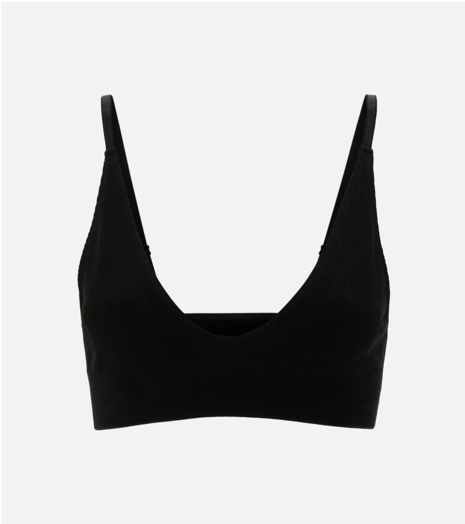 Seamless Ribbed bra - Black