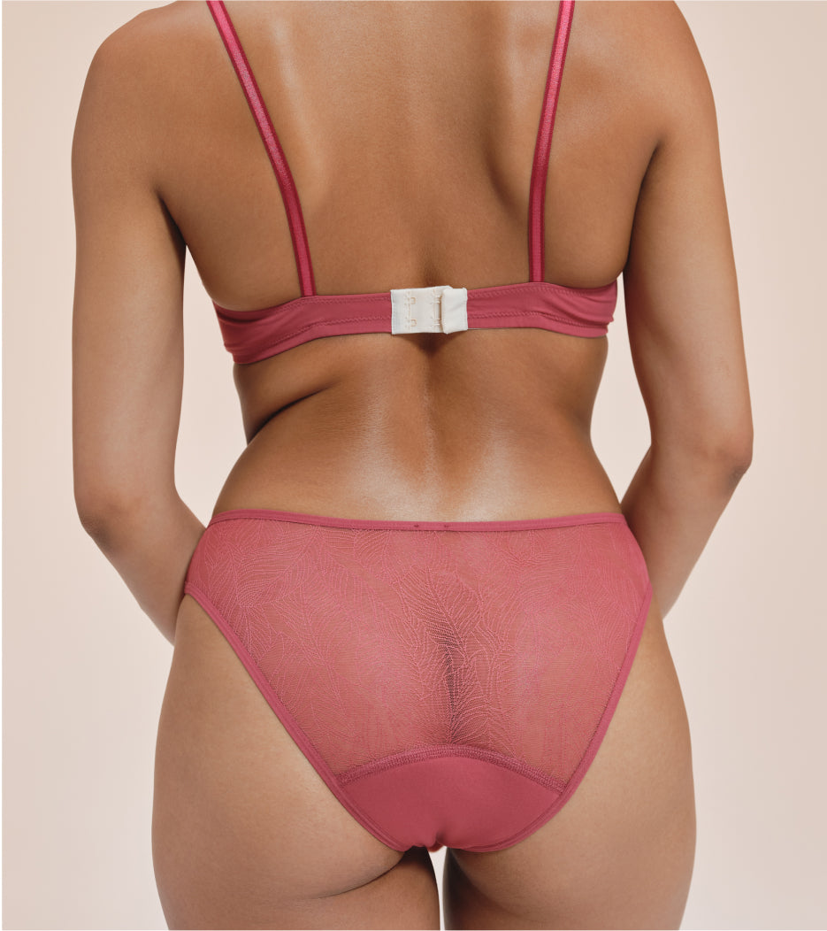 Lace Brief - Recycled Nylon - Raspberry